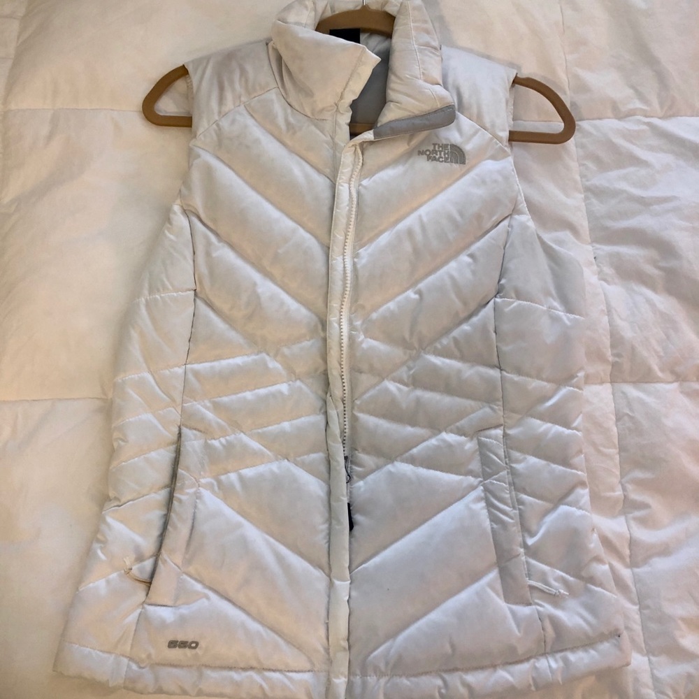 North Face White Quilted Vest